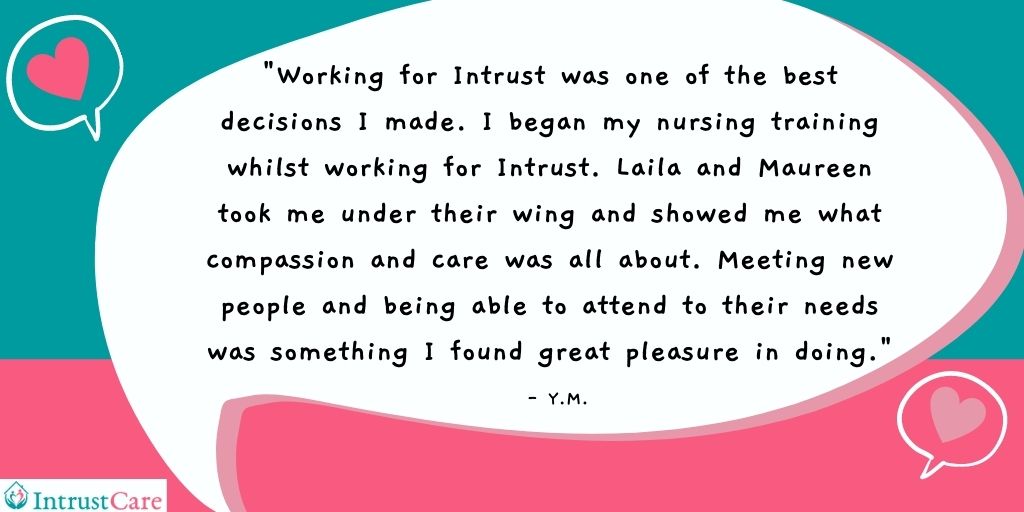 Review of working as a carer for Intrust Care